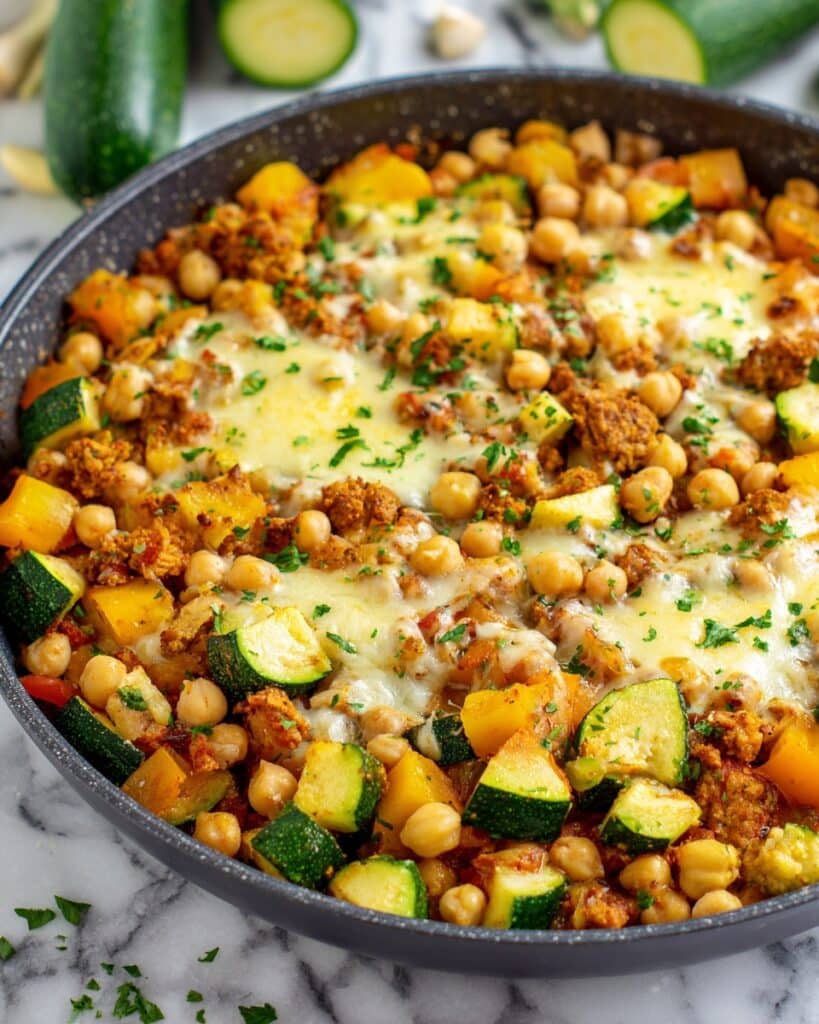 Ground Turkey Zucchini Chickpea Skillet Recipe