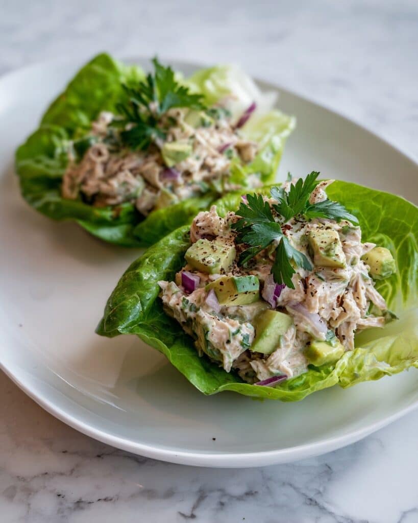 Avocado Chicken Salad Lettuce Wraps Recipe