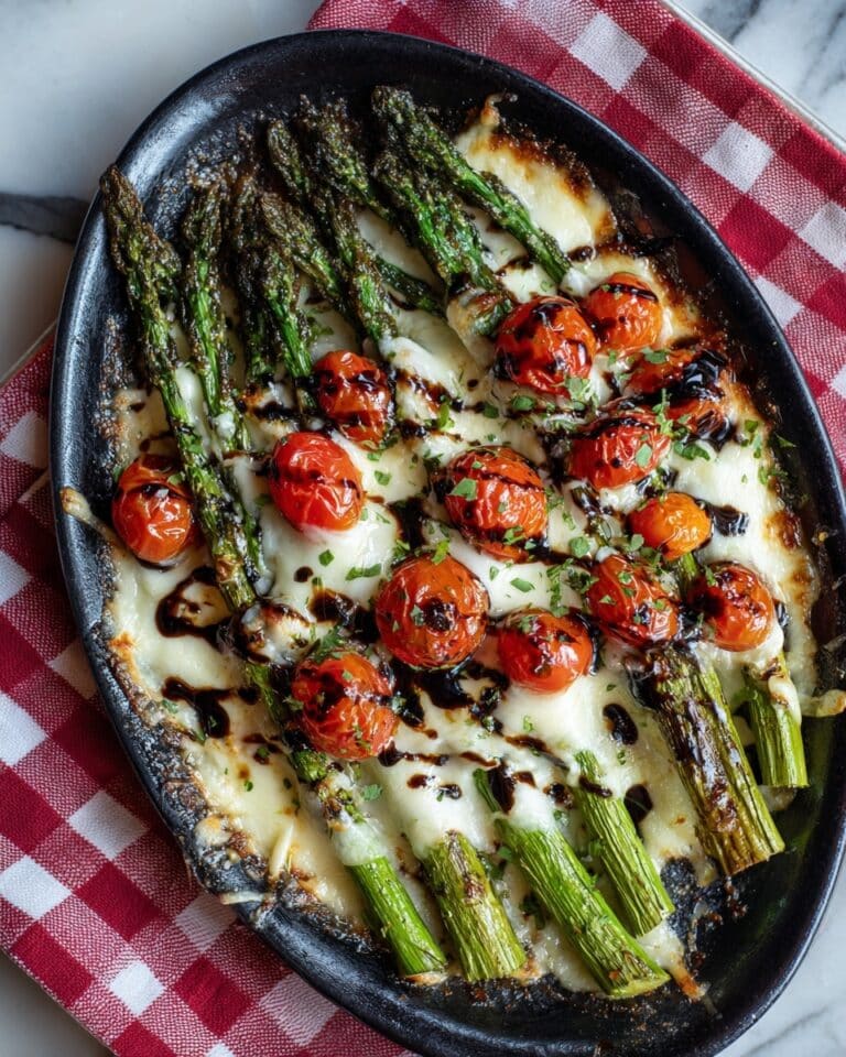 Parmesan Roasted Asparagus with Tomatoes and Balsamic Recipe