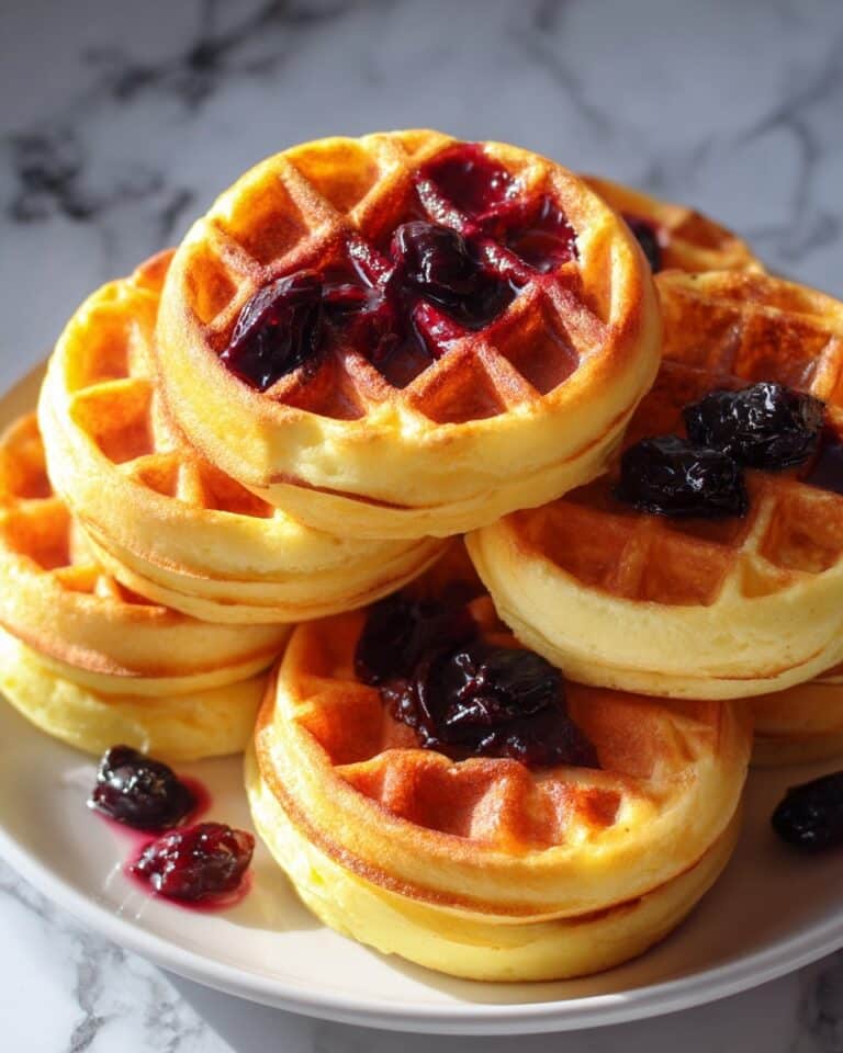 Cornbread Waffle Bites with Honey Butter Syrup Recipe
