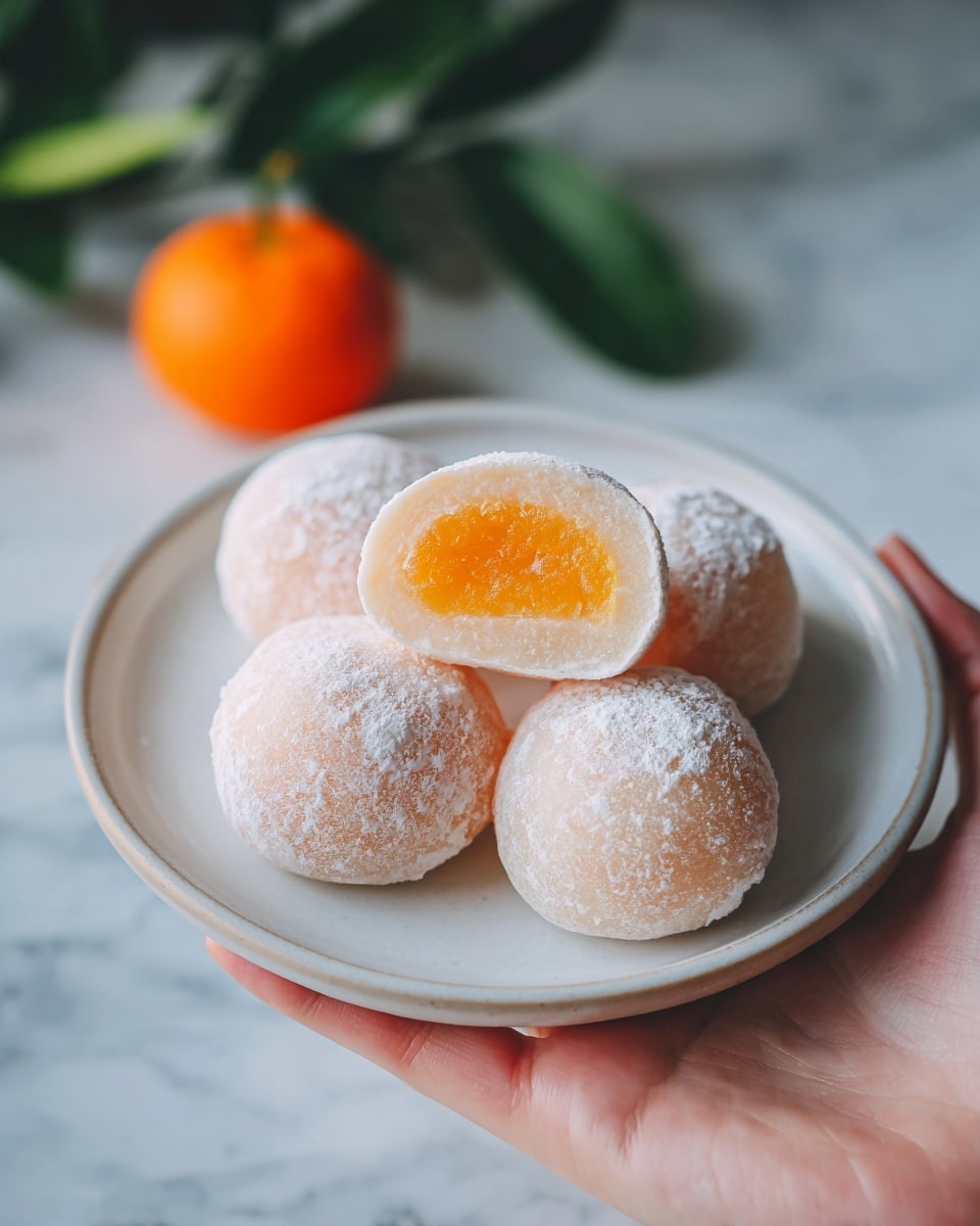 Whole Peach Mochi Recipe (Soft & Chewy) Recipe - Recipe Image