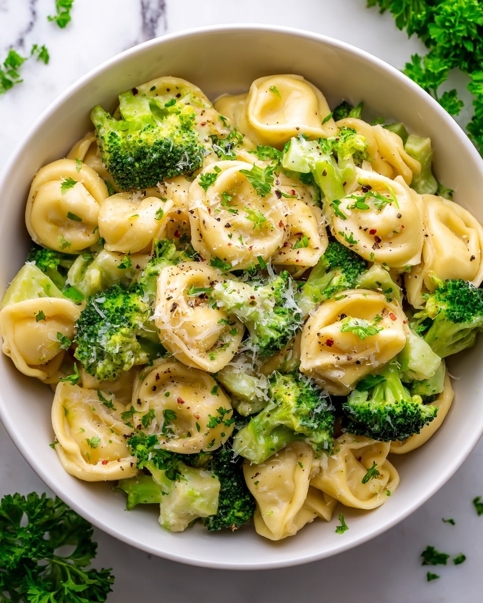 Garlic Parmesan Tortellini with Broccoli Recipe - Recipe Image