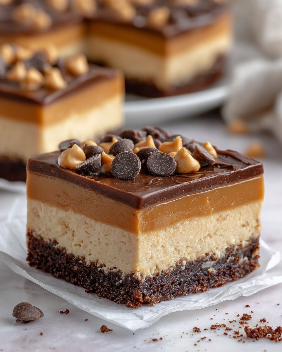 Chocolate Peanut Butter Cheesecake Bars Recipe - Recipe Image