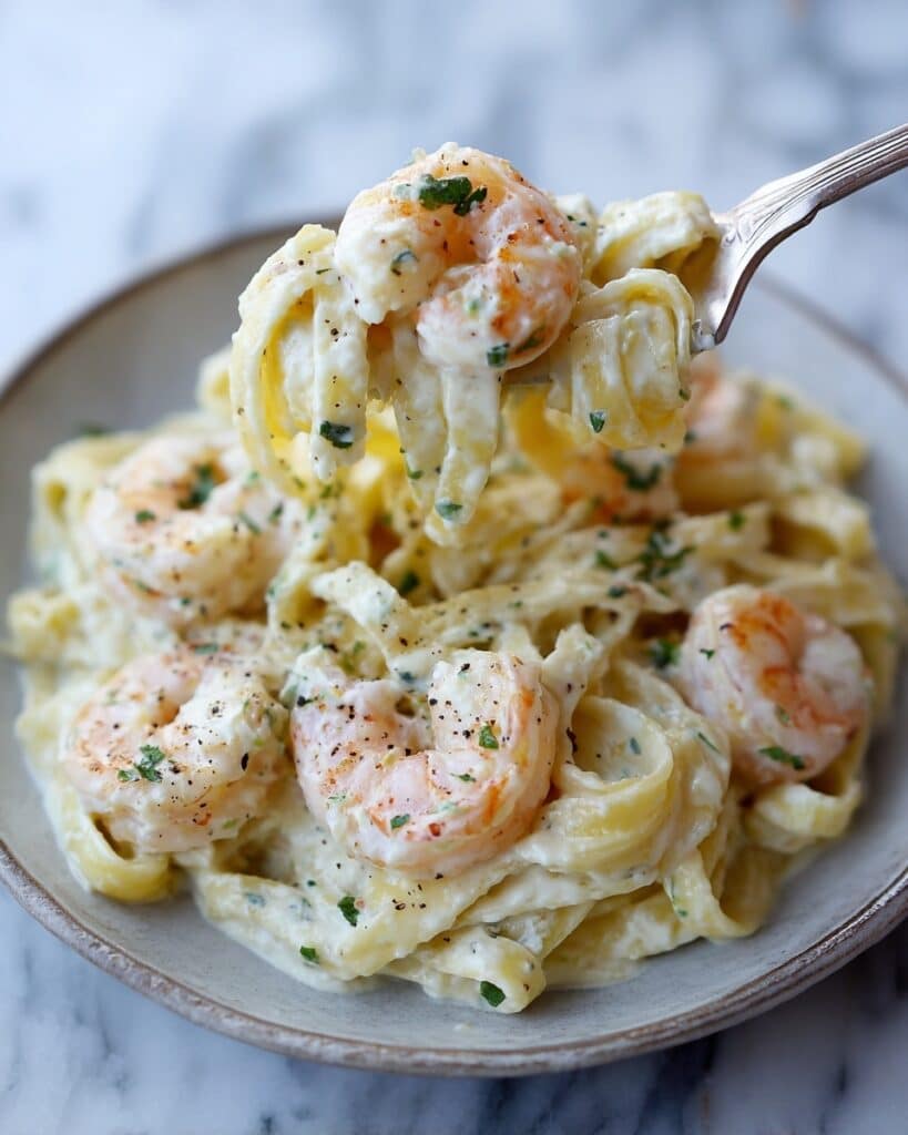 Creamy Alfredo Pasta with Salmon & Shrimp Recipe