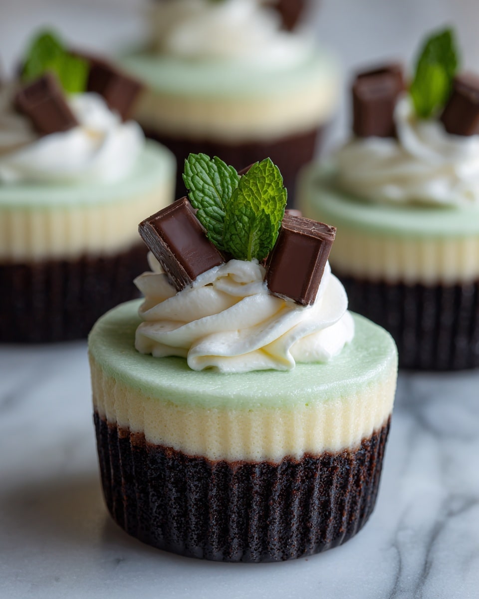 Mint Mini Cheesecakes Recipe - Recipe Image