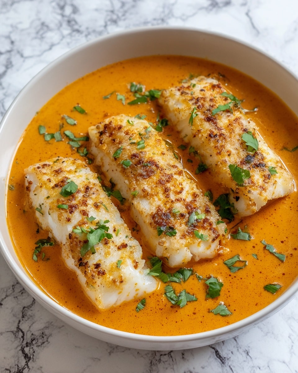 Cod in Roasted Red Pepper Sauce Recipe - Recipe Image