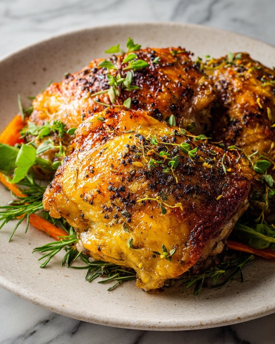 Crispy Brown Sugar Mustard Chicken Thighs Recipe - Recipe Image