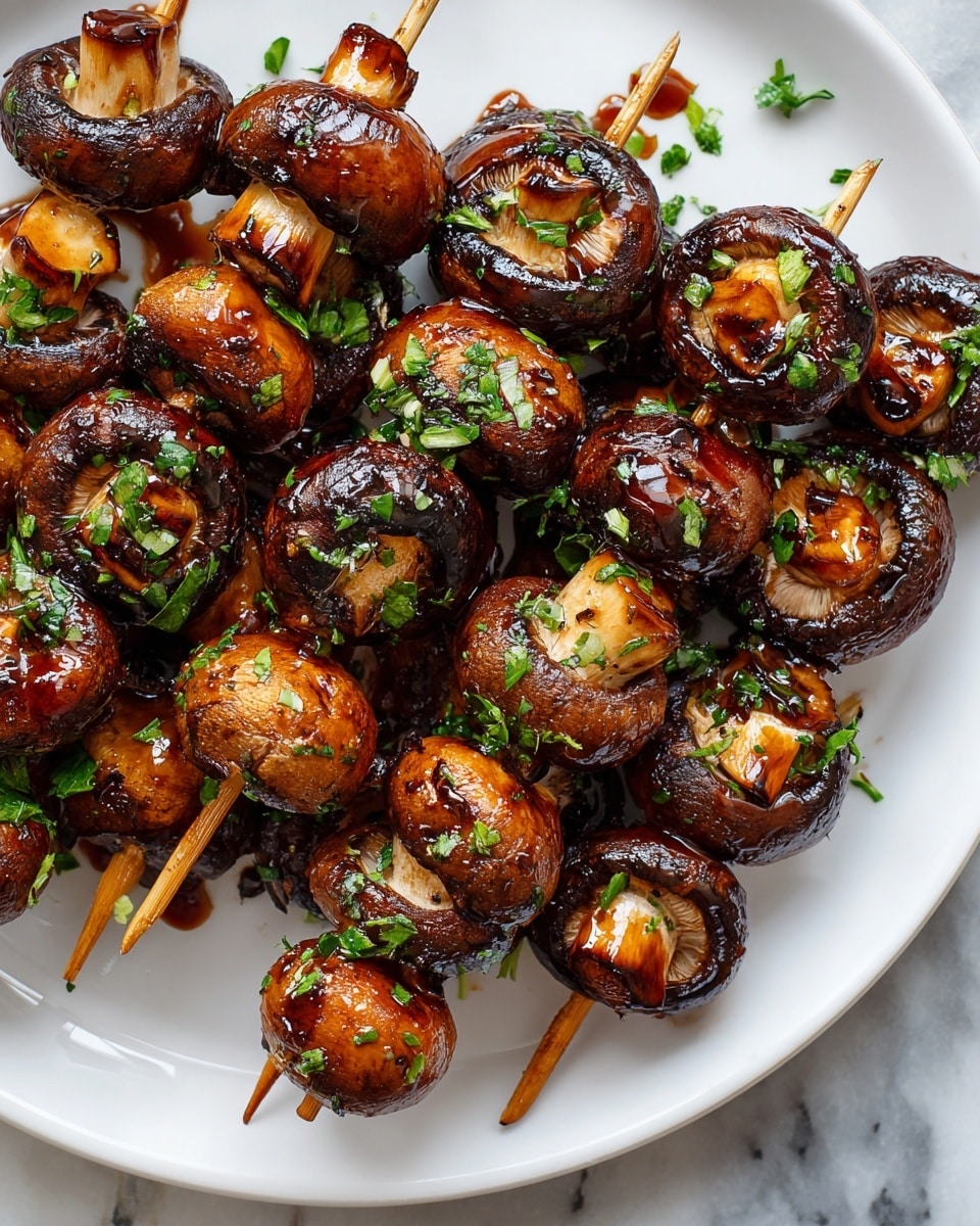 Marinated Grilled Mushroom Skewers Recipe - Recipe Image