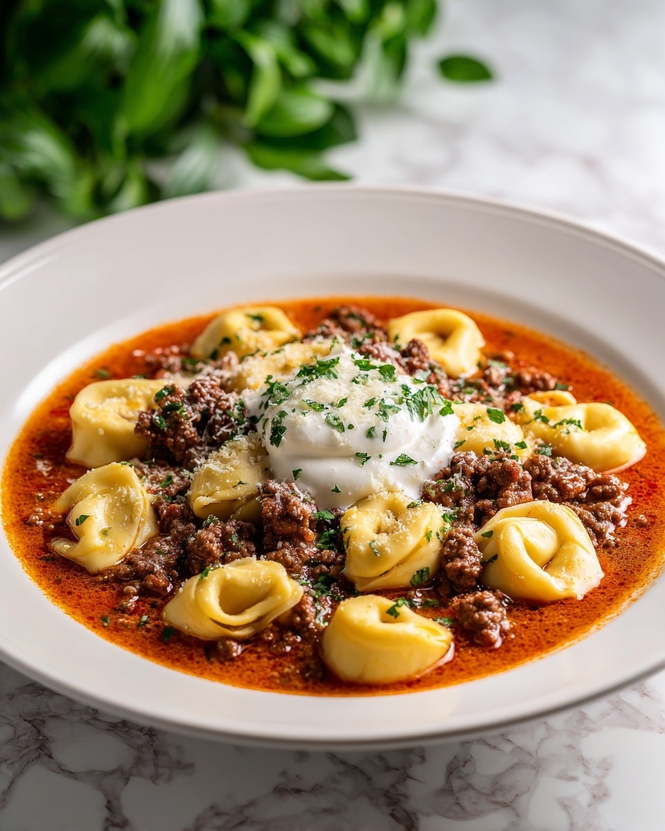 Cheesy Beef Enchiladas Tortellini: A Delicious Fusion of Flavors Recipe - Recipe Image