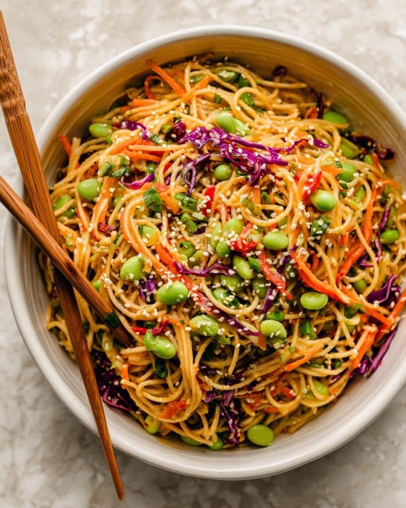 Creamy Peanut Noodles with Crunchy Veggies and Lime Recipe