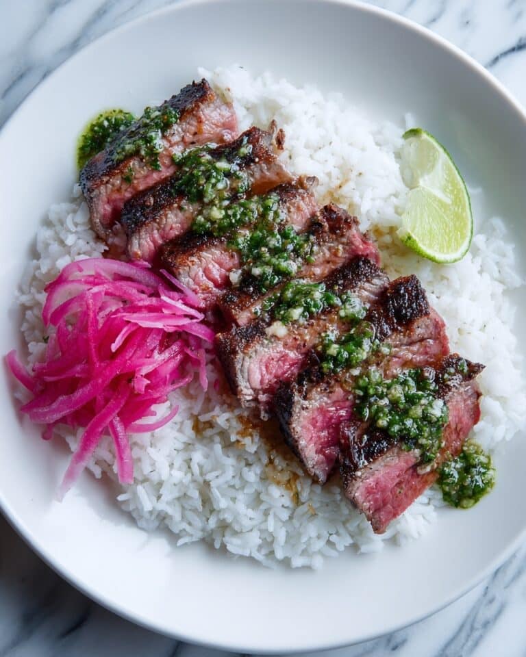 Skirt Steak Rice Bowls with Chimichurri Sauce Recipe