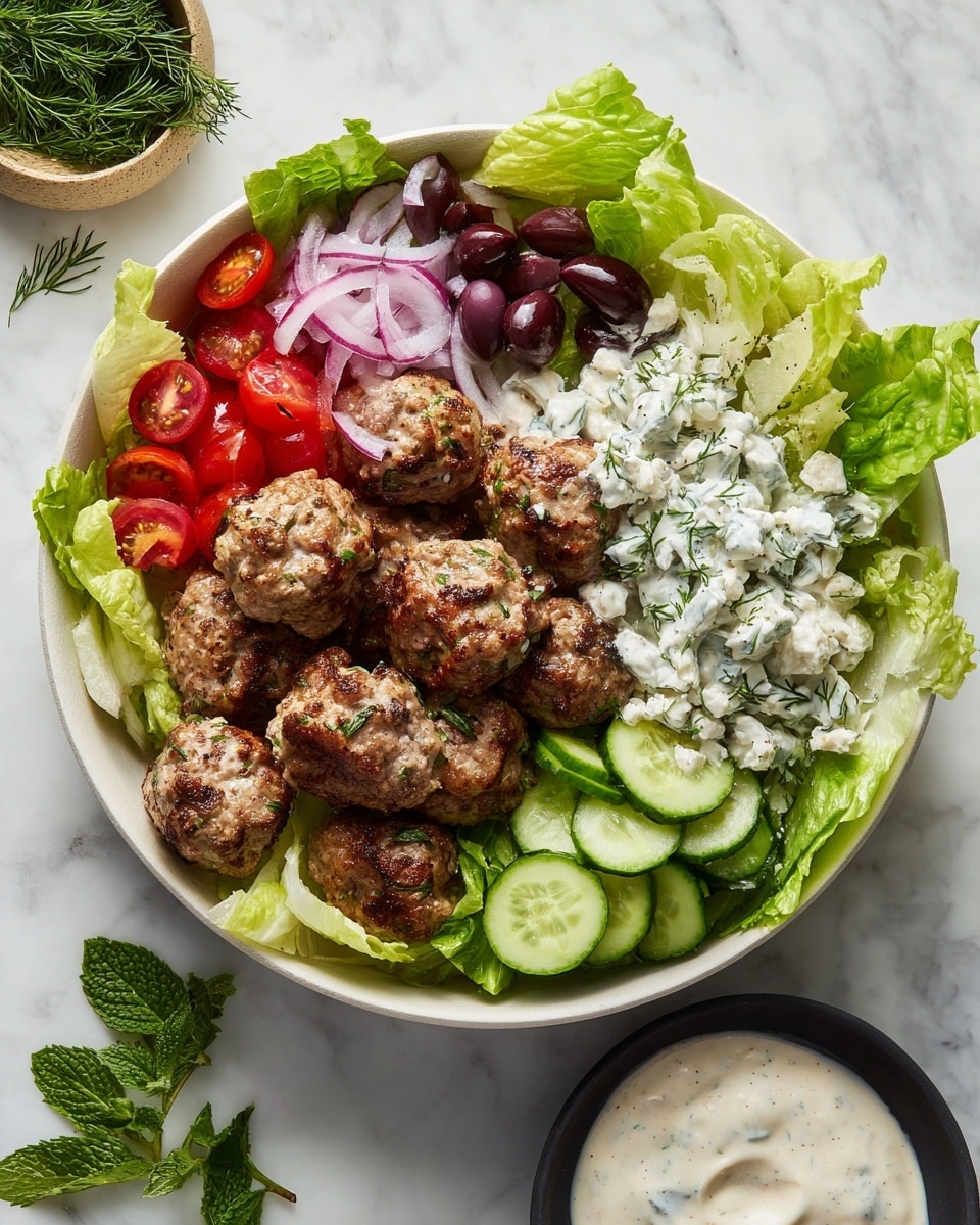 Greek Chicken Meatballs with Homemade Tzatziki Recipe - Recipe Image