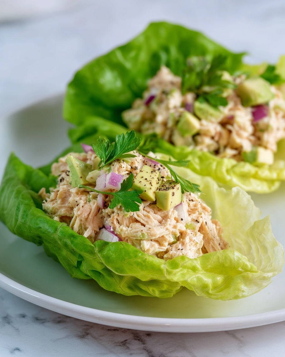 Avocado Chicken Salad Lettuce Wraps Recipe - Recipe Image