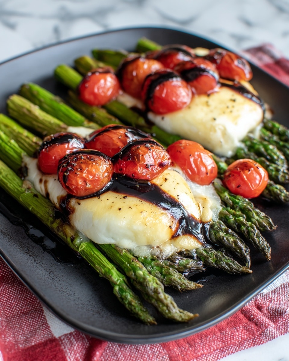 Parmesan Roasted Asparagus with Tomatoes and Balsamic Recipe - Recipe Image