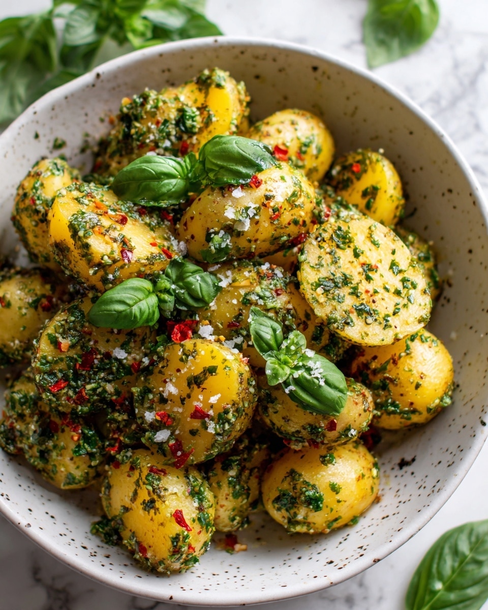 Garden Basil Pesto Potato Salad Recipe - Recipe Image