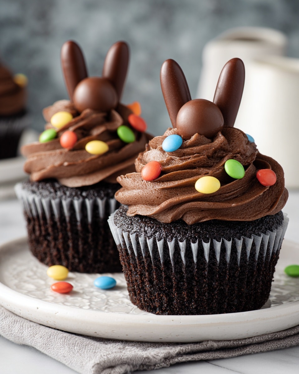 Easter Chocolate Bunny Surprise Cupcakes Recipe - Recipe Image