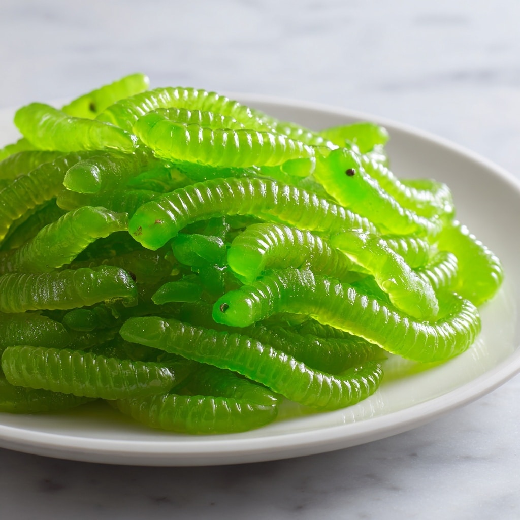 Homemade Dill Pickle Gummy Worms Recipe - Recipe Image