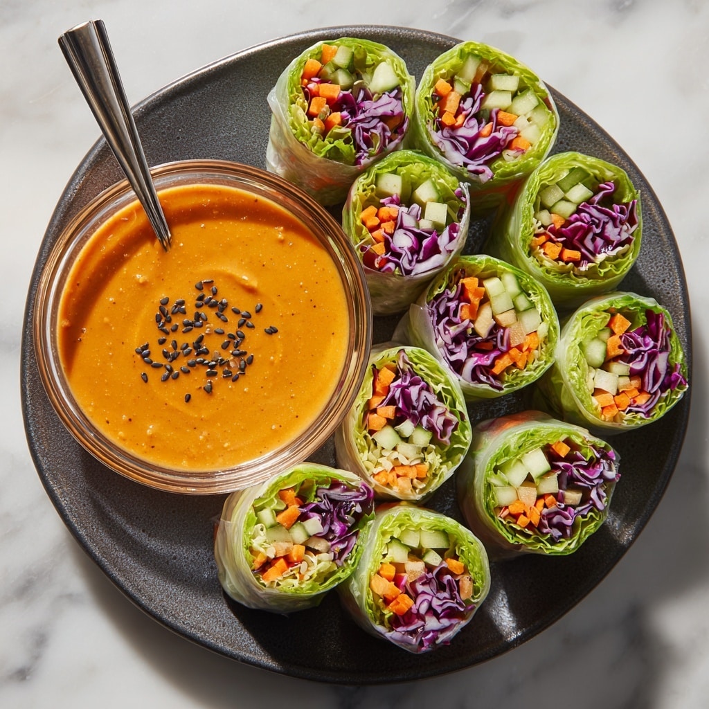 Veggie Rolls with Peanut Dipping Sauce Recipe - Recipe Image