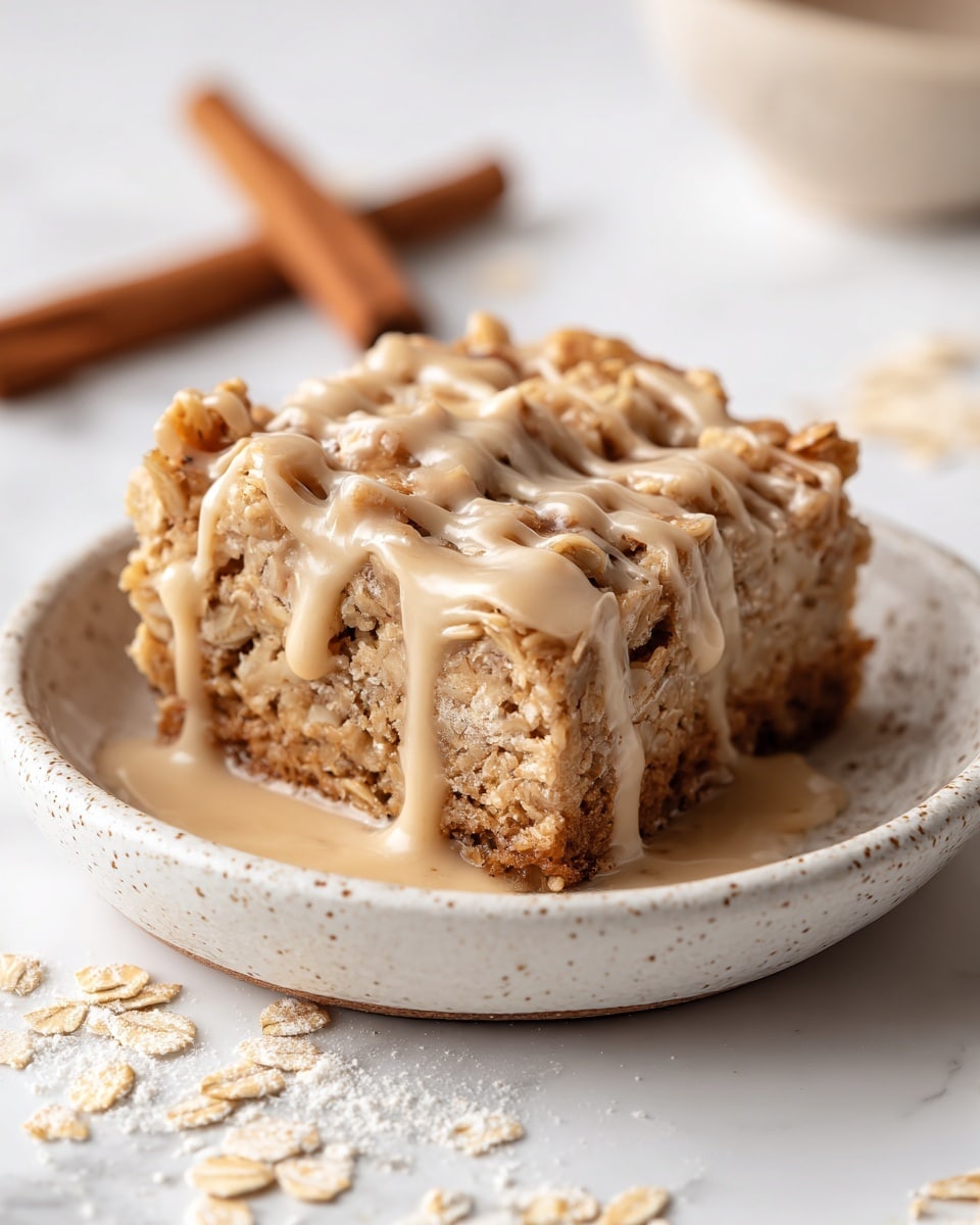 Healthy Sticky Cinnamon Roll Baked Oatmeal Recipe - Recipe Image