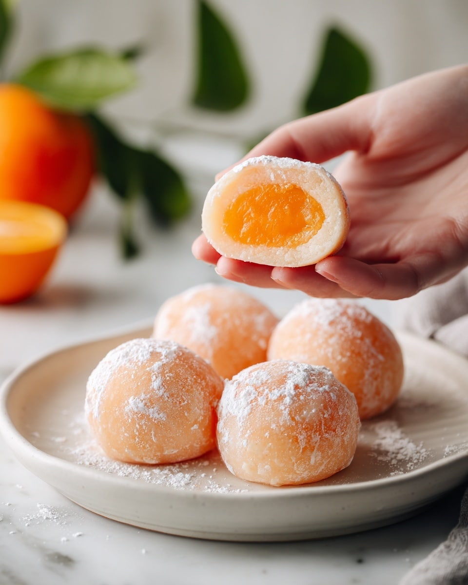 Whole Peach Mochi Recipe (Soft & Chewy) Recipe - Recipe Image