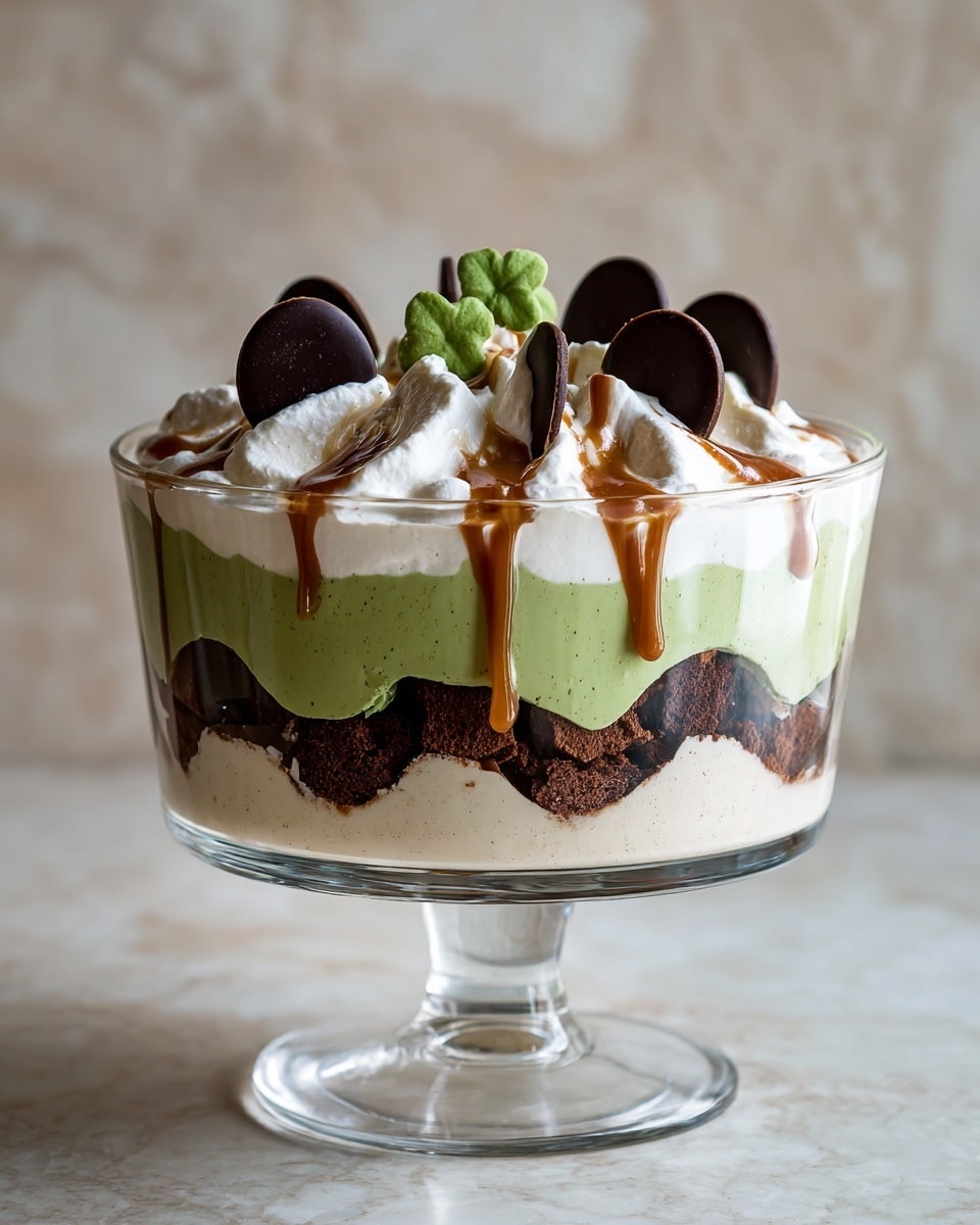 St. Patrick's Day Brownie Trifle Recipe - Recipe Image