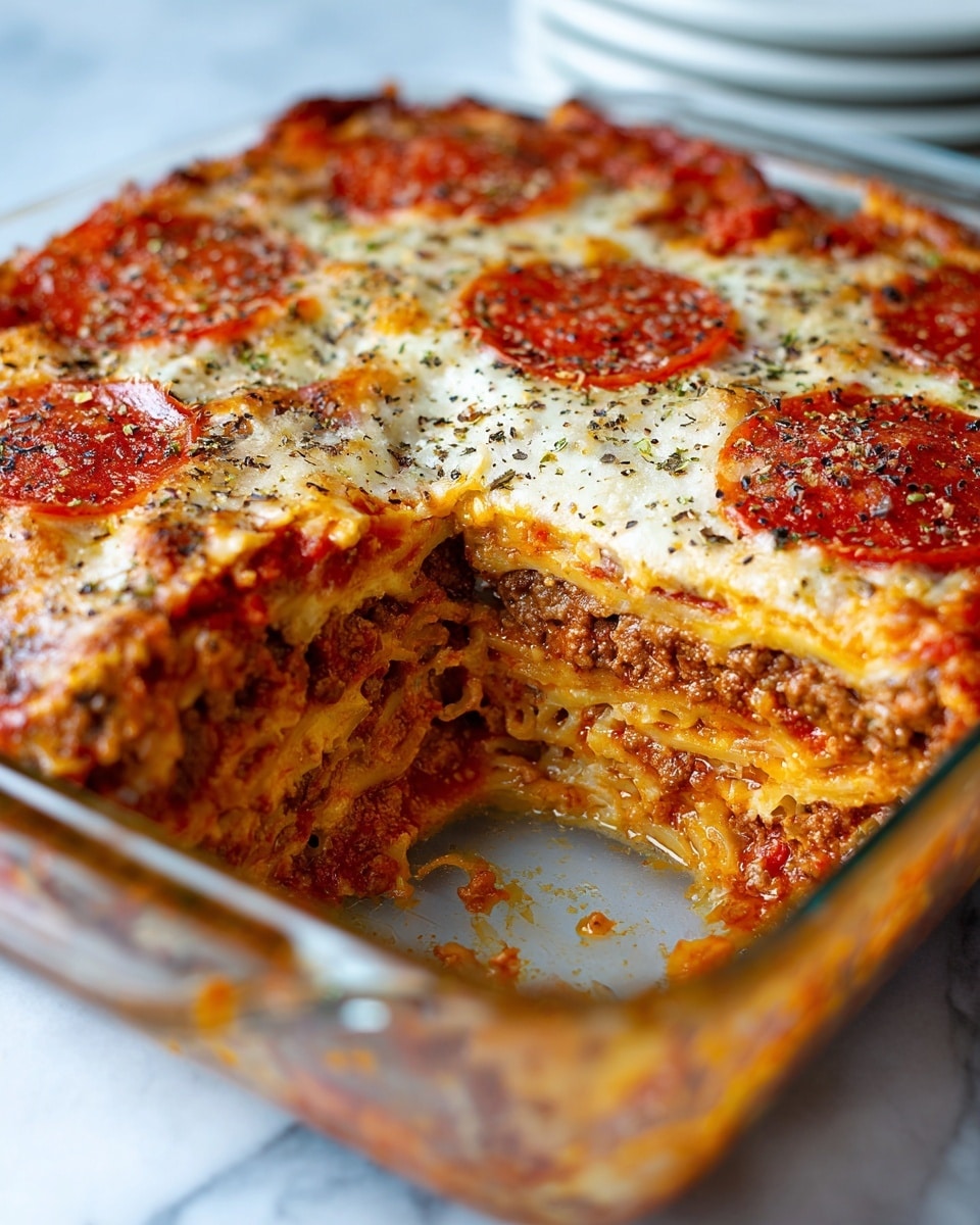 Pepperoni Pizza Tater Tot Casserole Recipe - Recipe Image