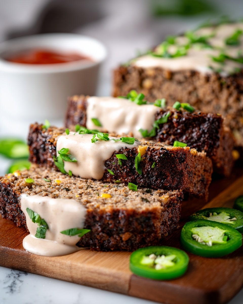 Smoky Jalapeño Popper Meatloaf with Creamy Ranch Drizzle Recipe - Recipe Image