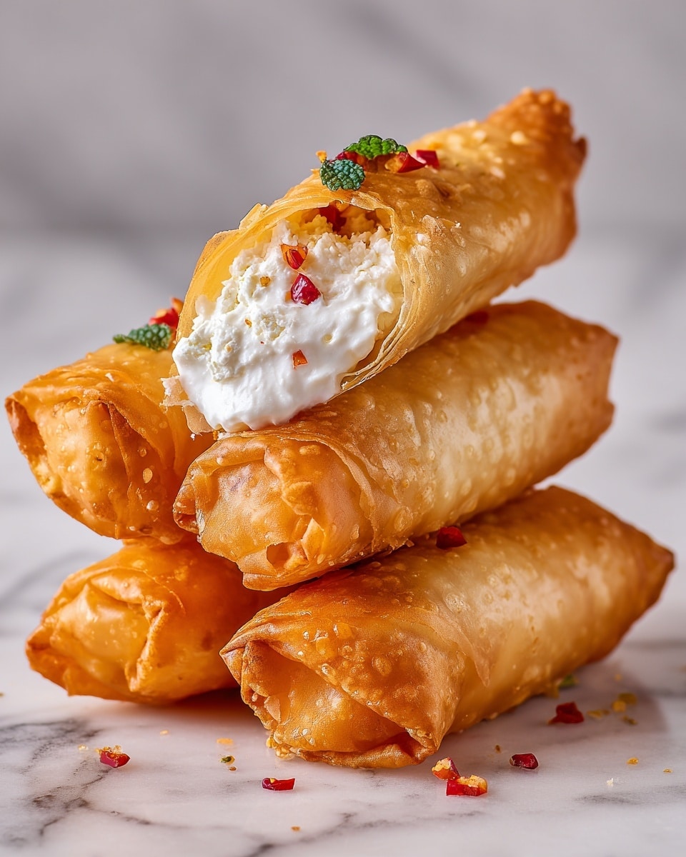 Oven Fried Feta Rolls with Chili Honey Recipe - Recipe Image