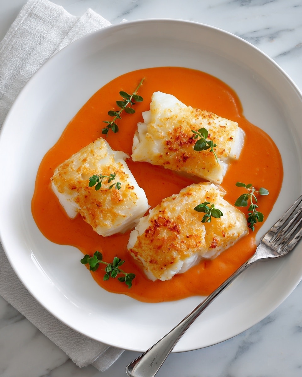 Cod in Roasted Red Pepper Sauce Recipe - Recipe Image