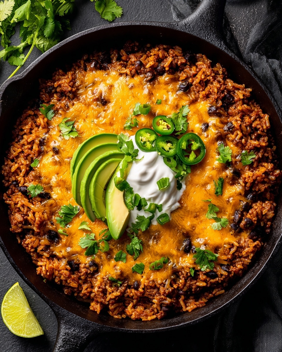 Skillet Mexican Beef and Rice Recipe - Recipe Image
