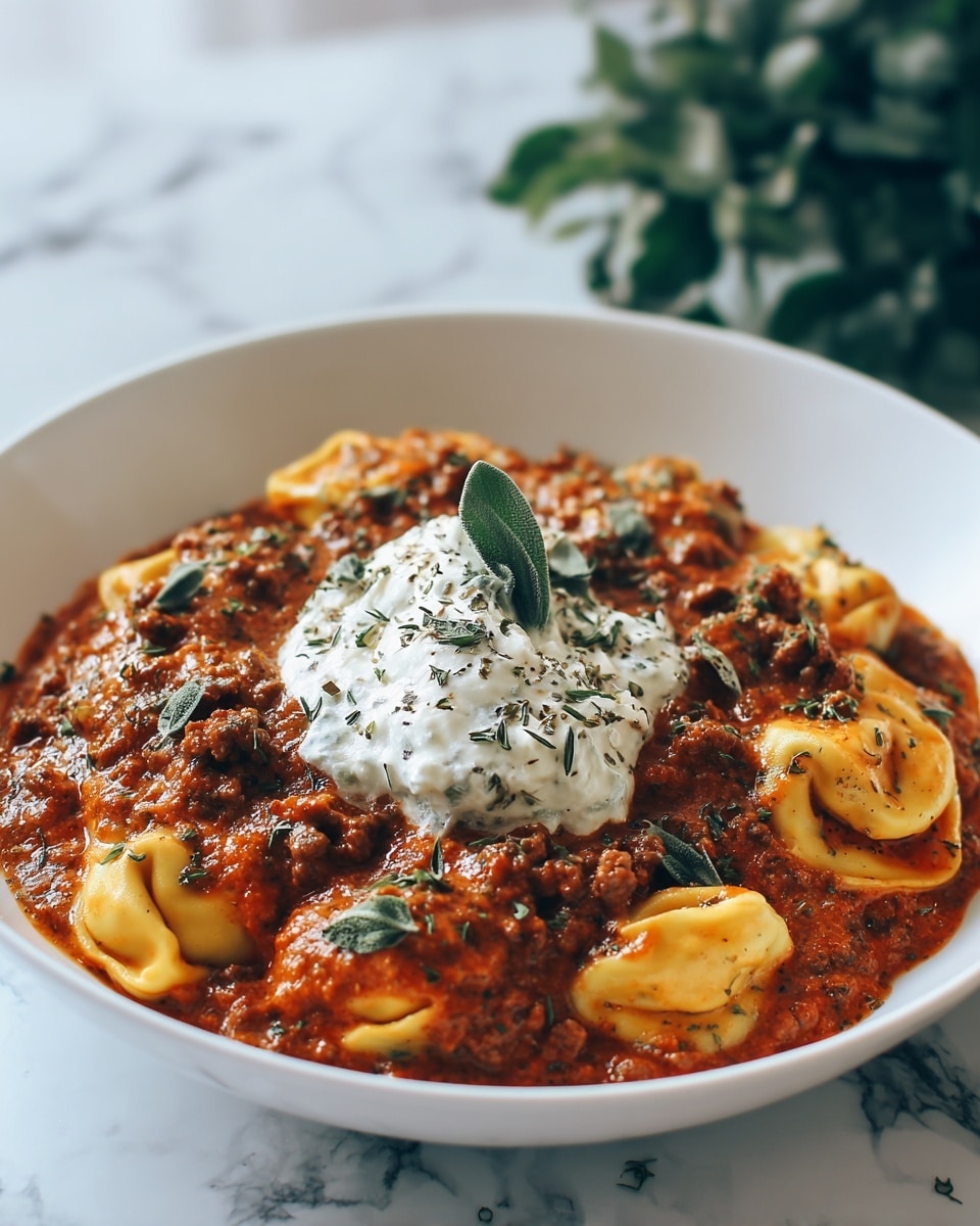 Cheesy Beef Enchiladas Tortellini: A Delicious Fusion of Flavors Recipe - Recipe Image