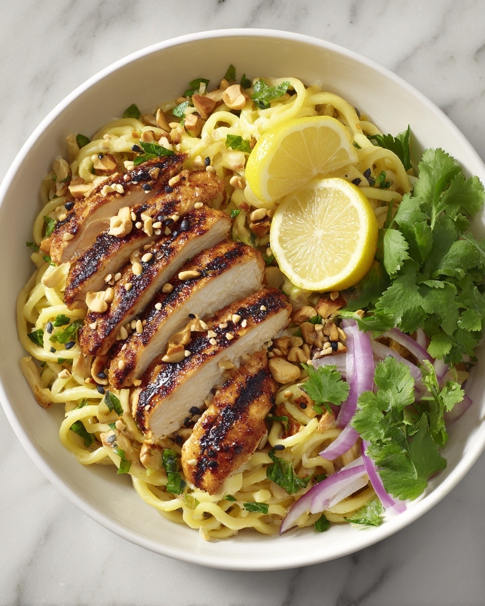 Lemon Garlic Chicken Noodle Bowl Recipe - Recipe Image