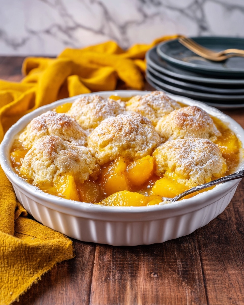 Peach Cobbler Bread Pudding Recipe - Recipe Image
