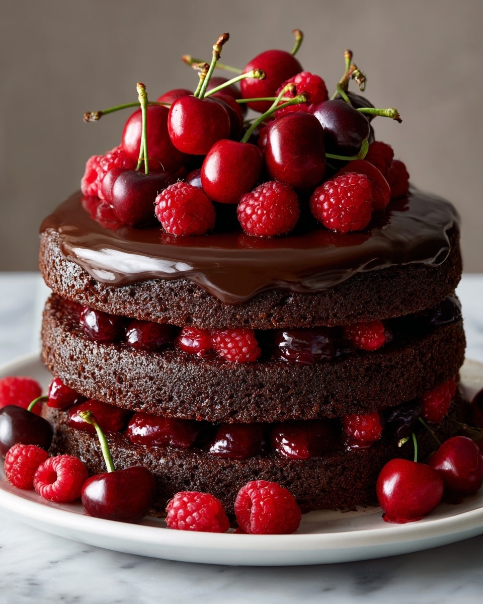 Chocolate Raspberry Truffle Cake Recipe - Recipe Image