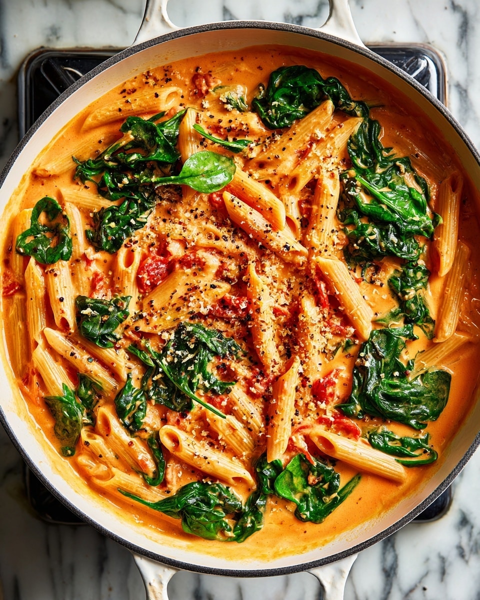 Delicious Spinach Tomato Pasta Recipe - Recipe Image