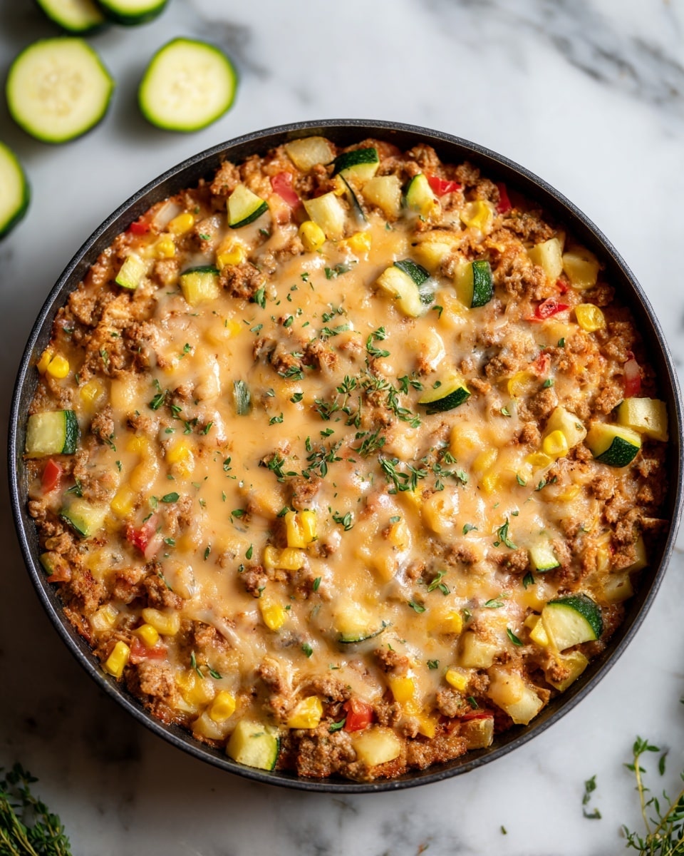 Ground Turkey Zucchini Chickpea Skillet Recipe - Recipe Image