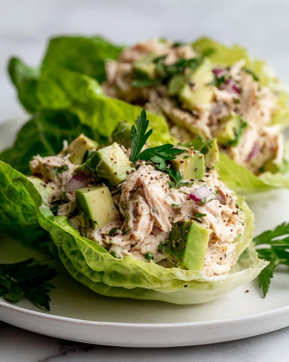 Avocado Chicken Salad Lettuce Wraps Recipe - Recipe Image
