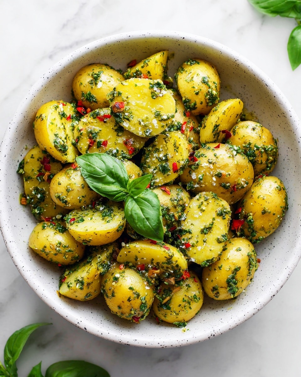 Garden Basil Pesto Potato Salad Recipe - Recipe Image