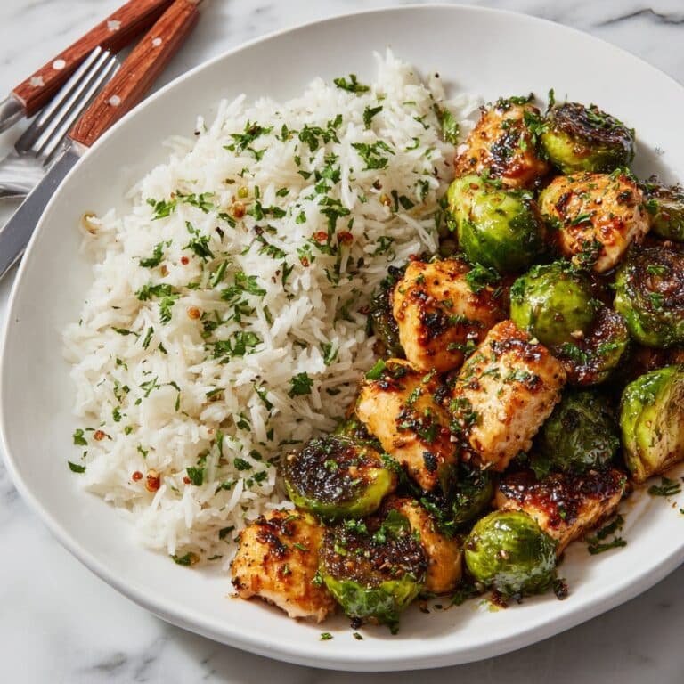 Air Fryer Sweet Chili Chicken and Brussels Sprouts Recipe