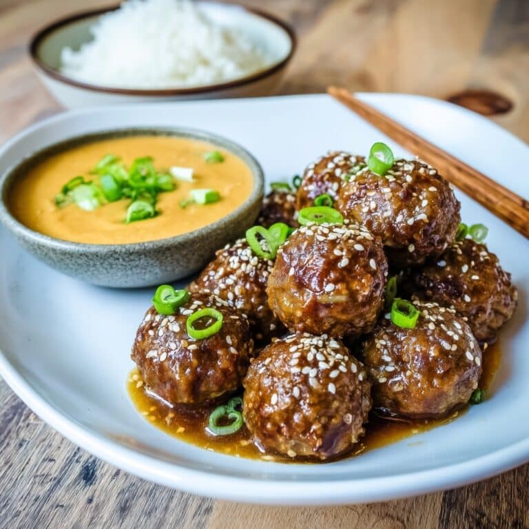 Korean BBQ Meatballs with Spicy Mayo Dip Recipe