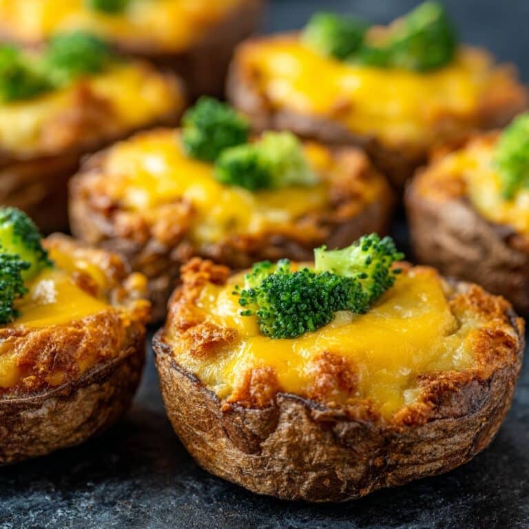 Broccoli Cheddar Smashed Potato Cups Recipe