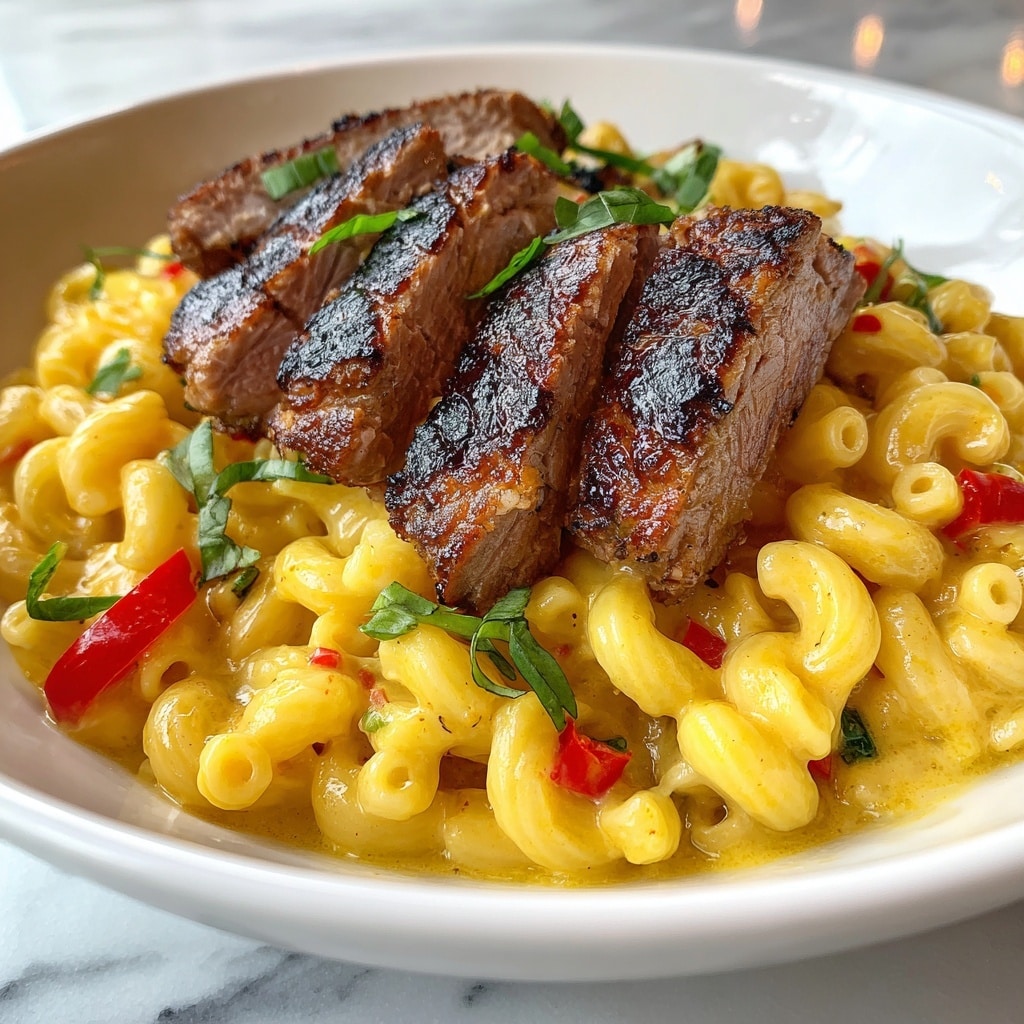 Creamy Cajun Steak Penne with Garlic Parmesan Recipe - Recipe Image