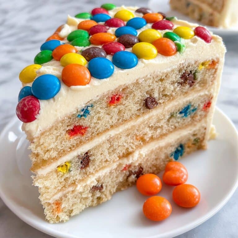 M&M’S Peanut Butter Cake with Peanut Butter Frosting Recipe