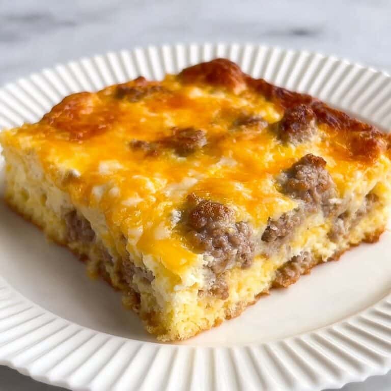 Breakfast Casserole with Crescent Rolls, Sausage, and Cheddar Cheese Recipe