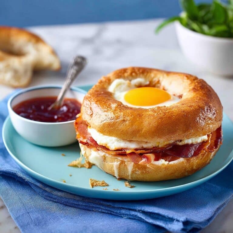 Air Fryer Cheesy Egg Bagels Recipe