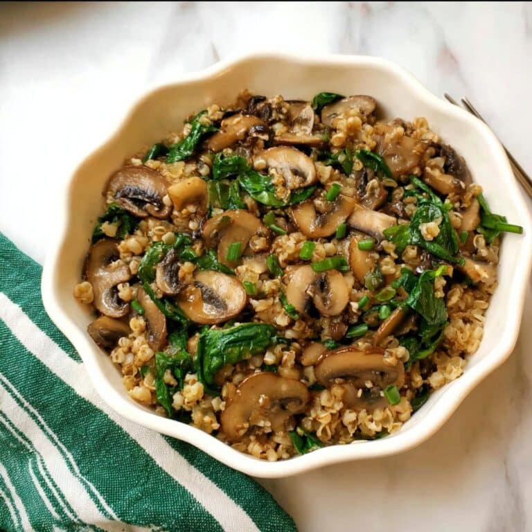 Low Carb Mushroom Spinach Cauliflower Rice Recipe