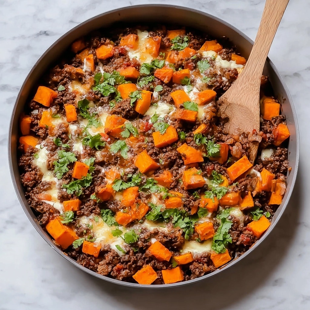 Southwest Ground Beef and Sweet Potato Skillet Recipe - Recipe Image