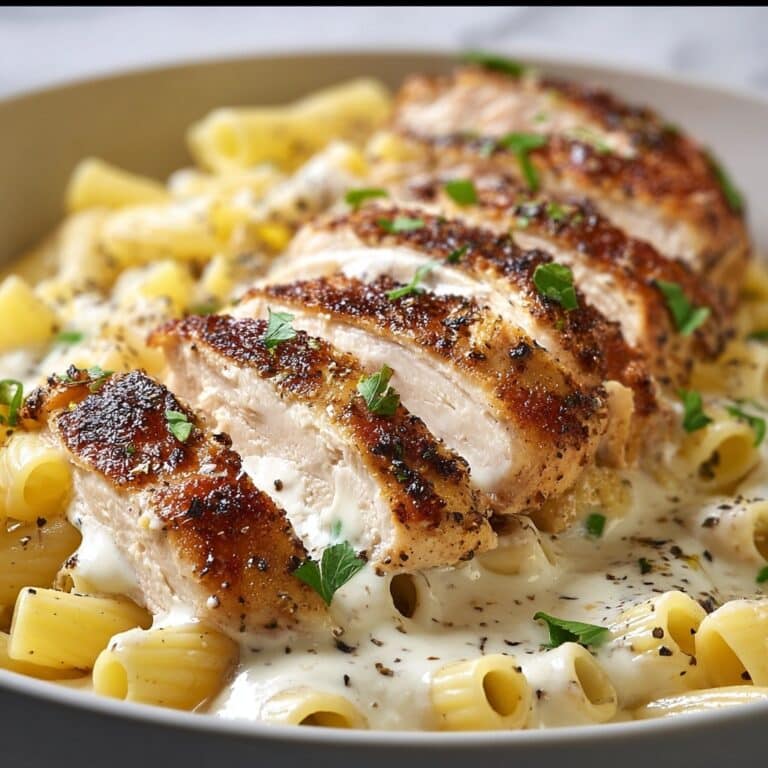 Garlic Parmesan Chicken with Creamy Rigatoni Pasta Recipe