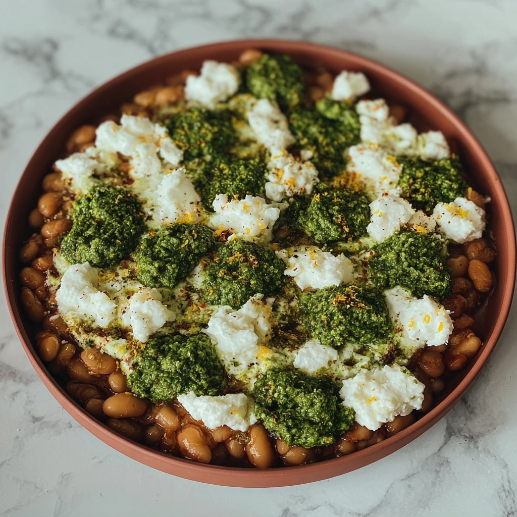 Butter Beans with Ricotta & Lemon Basil Pesto Recipe