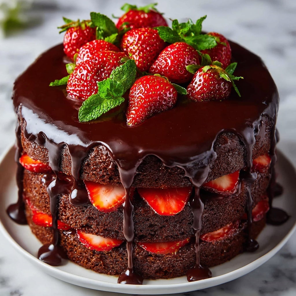 Chocolate Cake with Strawberry Filling Recipe